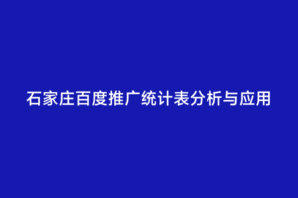 石家庄百度推广统计表分析与应用
