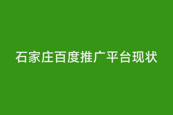 石家庄百度推广平台现状