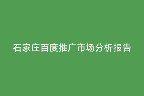 石家庄百度推广市场分析报告