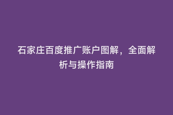 石家庄百度推广账户图解，全面解析与操作指南
